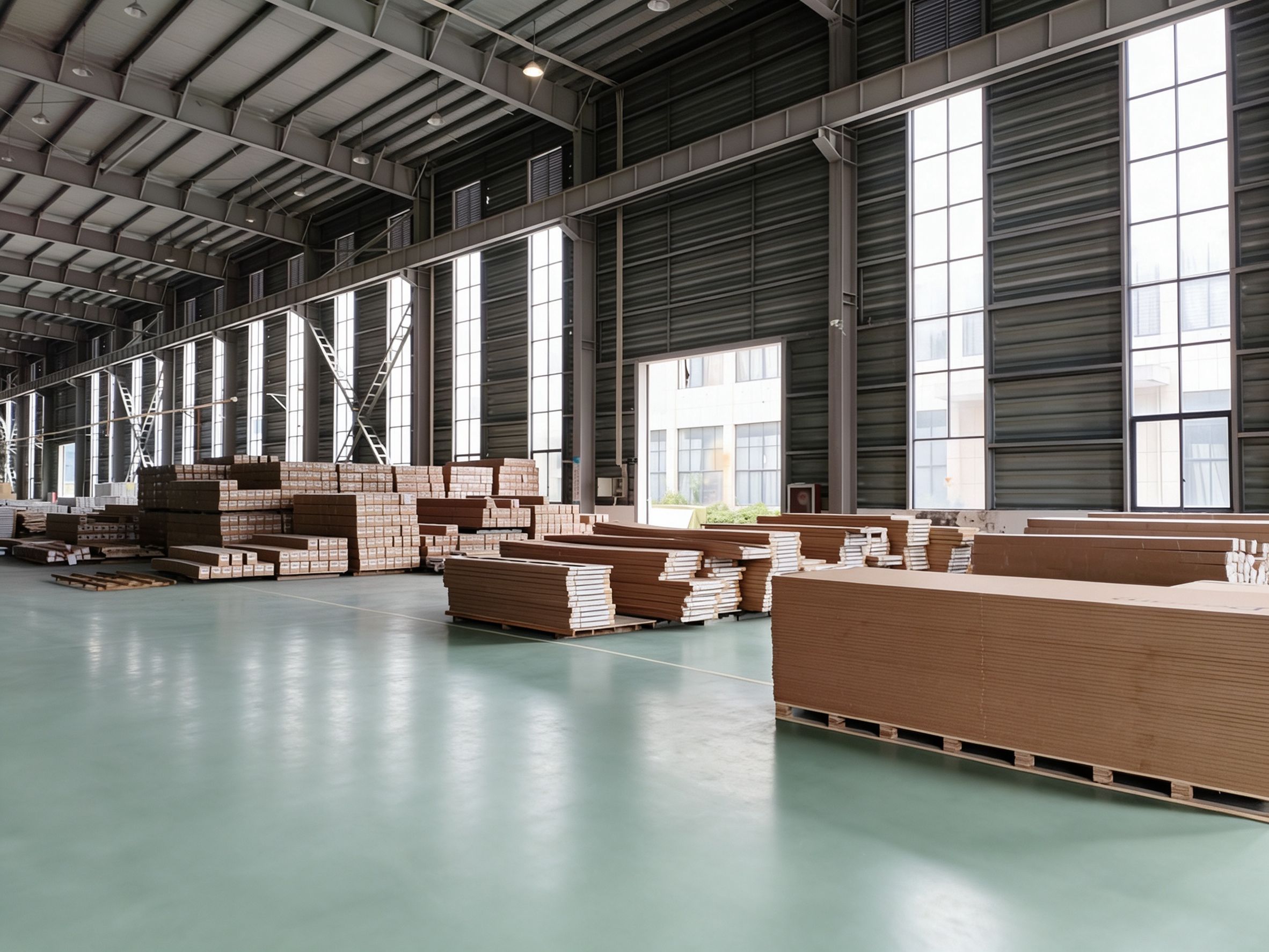 Waltive export-ready warehouse with packaged wall panels
