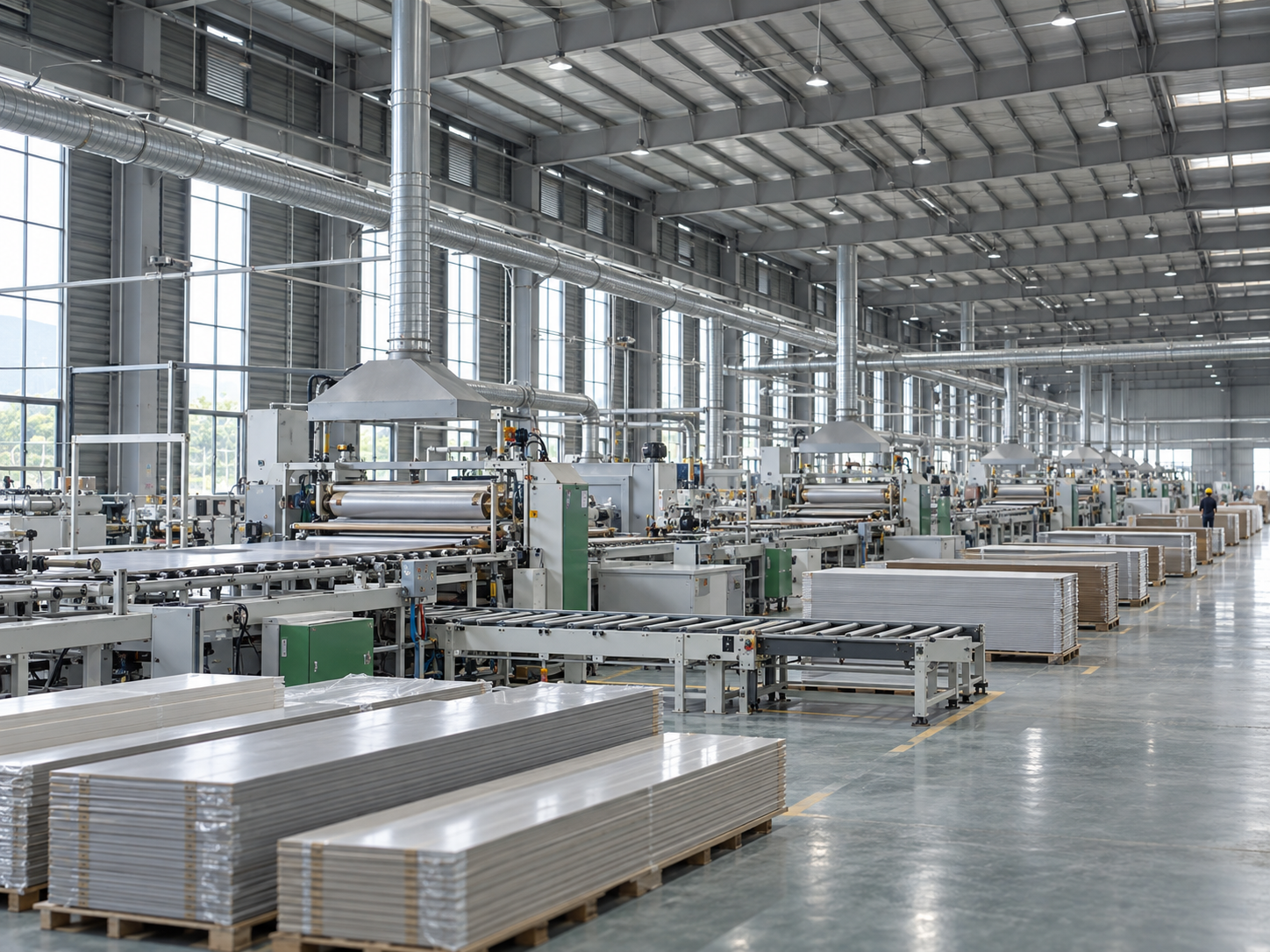 Waltive automated SPC and WPC wall panel production lines