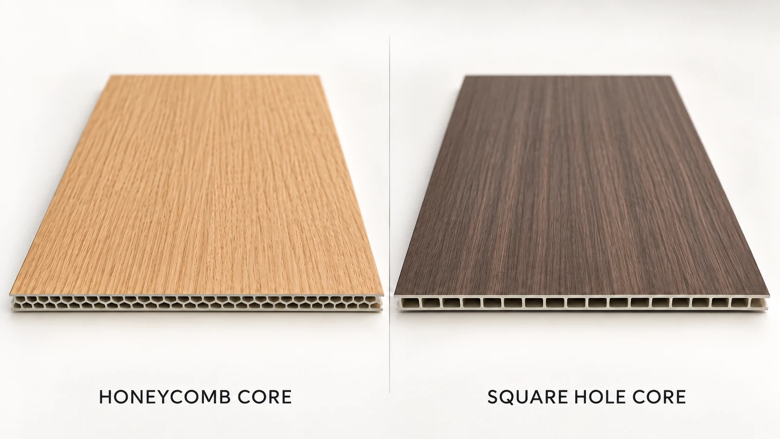 Comparison of honeycomb and square-hole panel cores