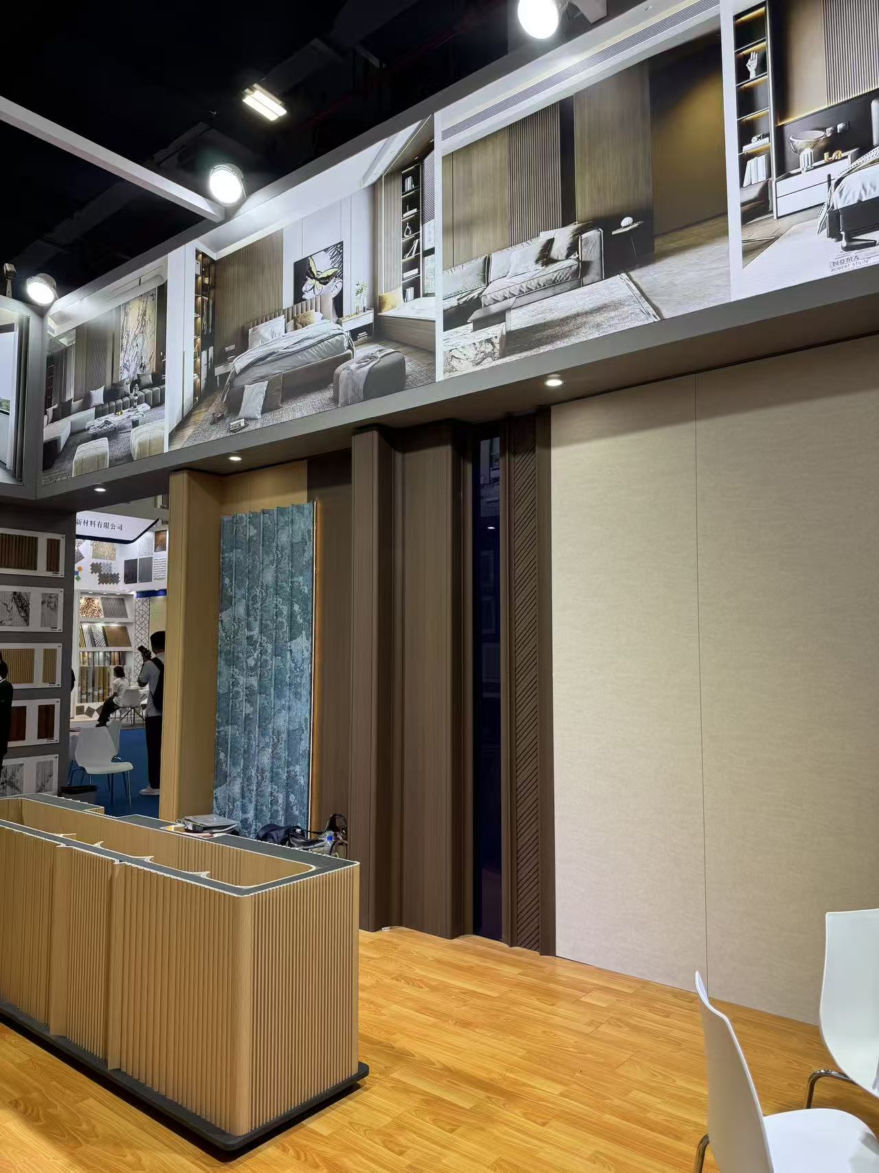 Visitors and wall panel displays at the CBD Fair