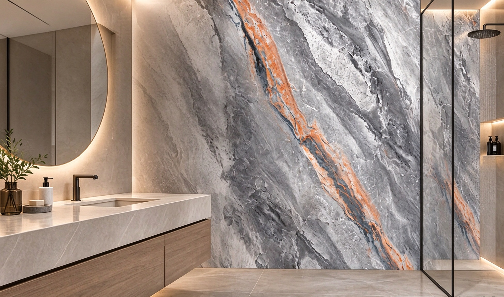 SPC wall panels illustrated in a modern interior